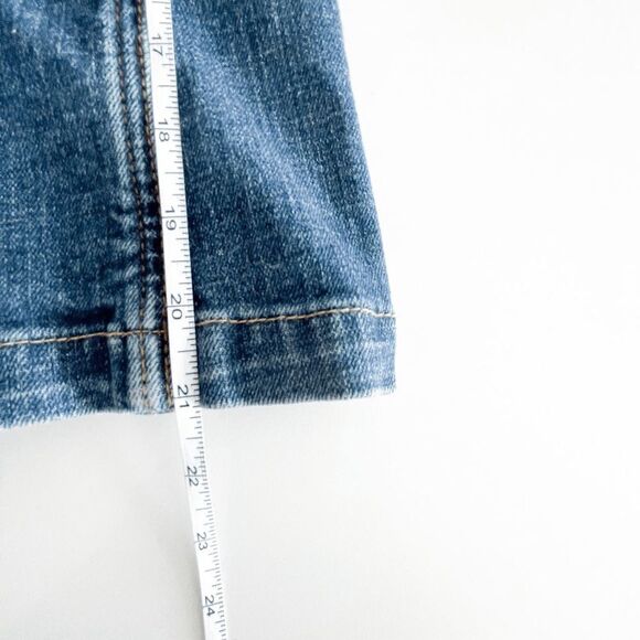 Moto Womens Denim Blazer Jacket Long Sleeve Button Front Blue Wash Small - Picture 6 of 7